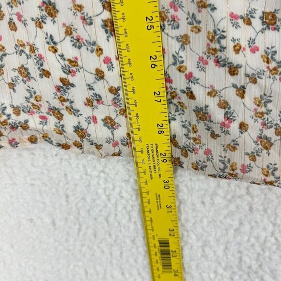 Torrid Floral Print Ruffled On-Shouler Top Womens Cream Chiffon Plus Size 2X - Picture 9 of 10